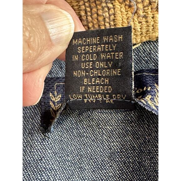 Vintage New Directions Denim Vest Sz M Fall Aztec Western Cowgirl Rodeo READ - Picture 8 of 12